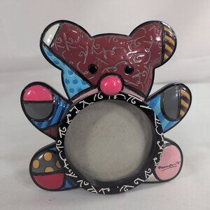 Romero Britto 2011 Teddy Bear Frame 14072 Giftcraft 3D Picture Photo Round 5"